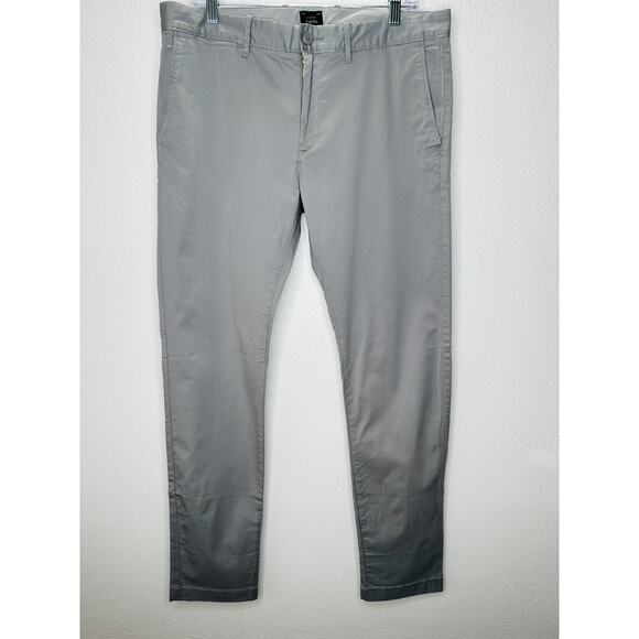 J Crew Khaki Gray 484 Stretch Chambray Trouser Pant Chino 34 / 32 - Picture 2 of 13